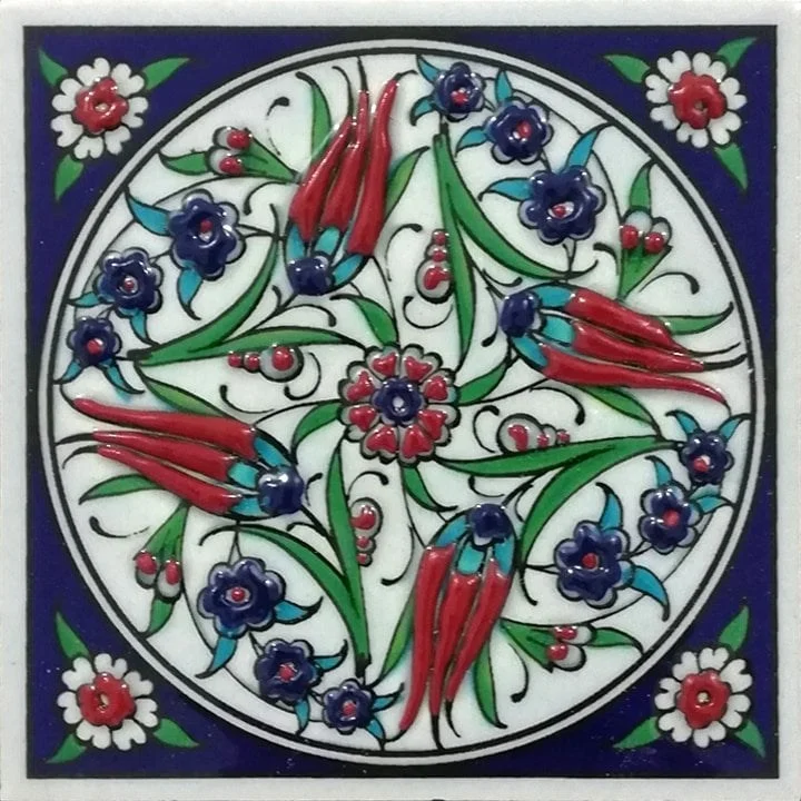 El işi çini karolar-Kütahya Çini